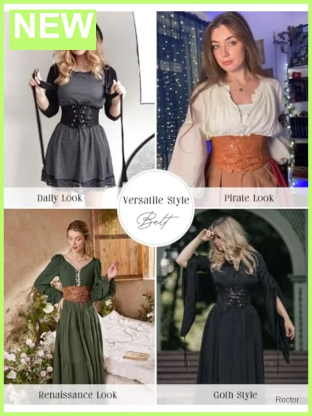 Renaissance Pirate Corset Belt Lace Up Waist Cincher Wide Stretch Waistband